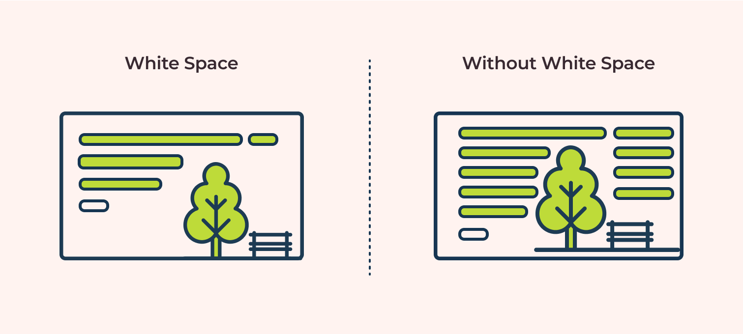 An image depicting the importance of white space in graphic design.